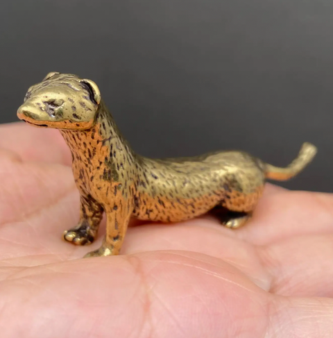Brass Weasel/ Otter Desktop Ornament