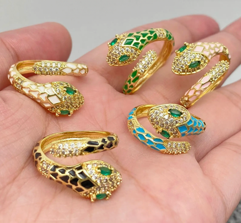 Gold Snake Wrap Adjustable Ring-OPTIONS