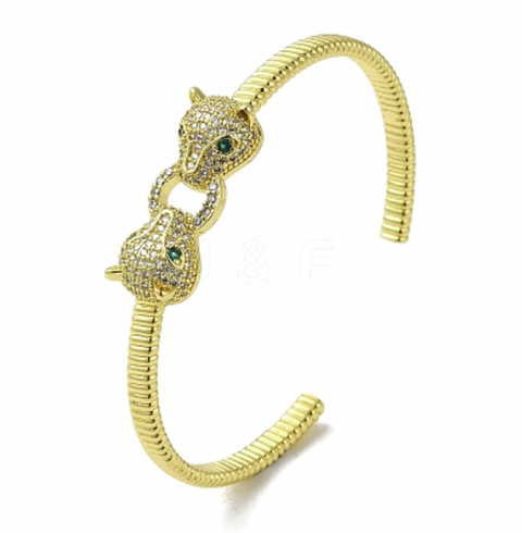Leopard Open Cuff Bangle Bracelet
