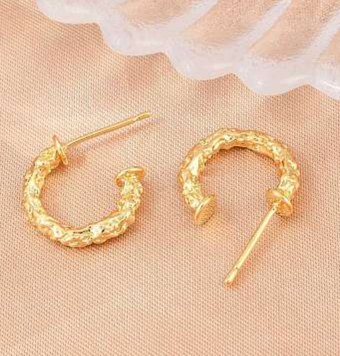 Textured Stud Hoops