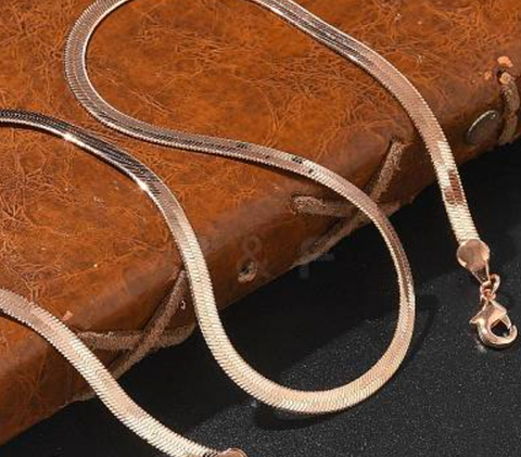 Rose Gold Flat Chain Necklace