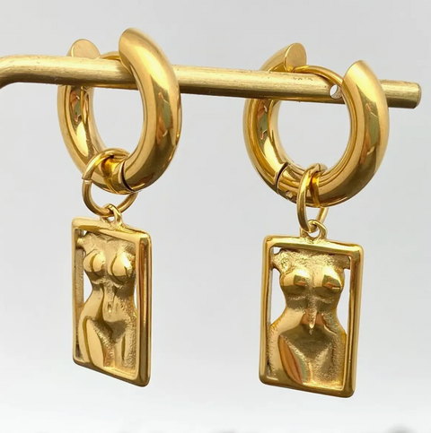 Womans Body Hoop Earrings