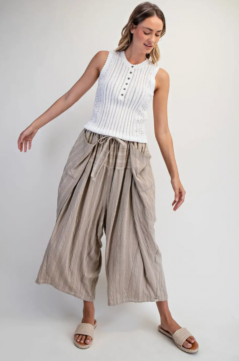 Wide Leg Cropped Pants