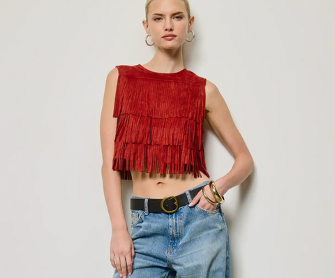 Fringe Suede Tank