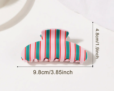 Colorful Vertical Stripe Pattern Hair Claw Clip