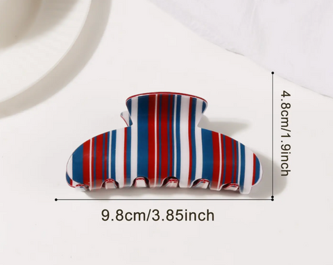 Colorful Vertical Stripe Pattern Hair Claw Clip