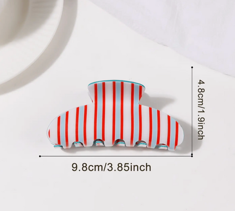 Colorful Vertical Stripe Pattern Hair Claw Clip