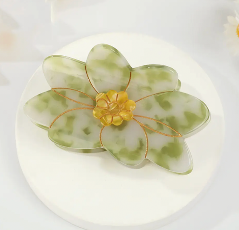 Flower Marbled Blossom Hair Clip