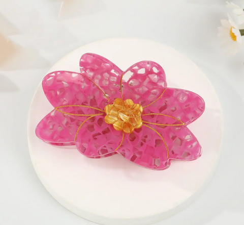 Flower Marbled Blossom Hair Clip