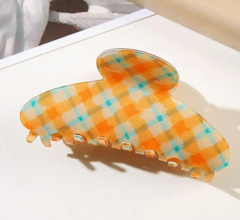 Checkered Plaid Print Hair Clip