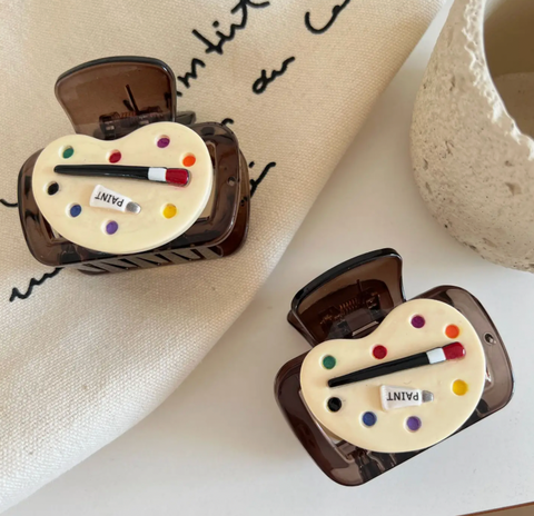 Artist Paint Pallet Square Hair Claw Clip