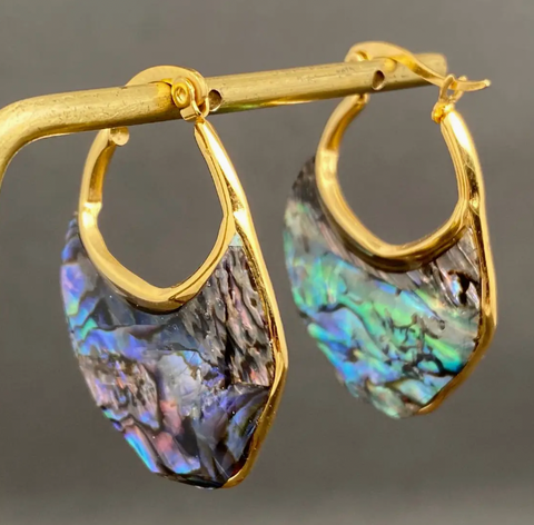 Abalone Shell Hoop Earrings