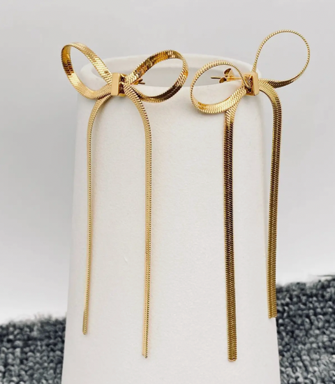 Chain Bow Earrings