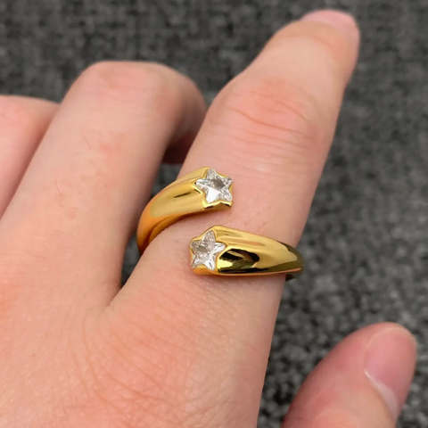 Star Zircon Steel Ring