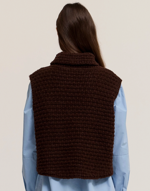 High Neck Sleeveless Sweater Top
