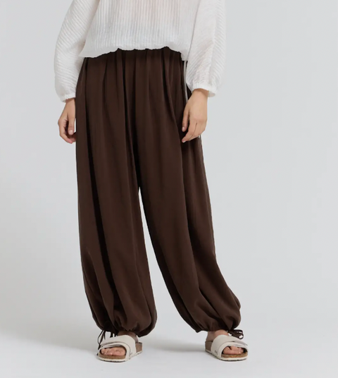 Pleated Waist Balloon Pants