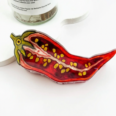 Sliced Chili Hair Claw Clip