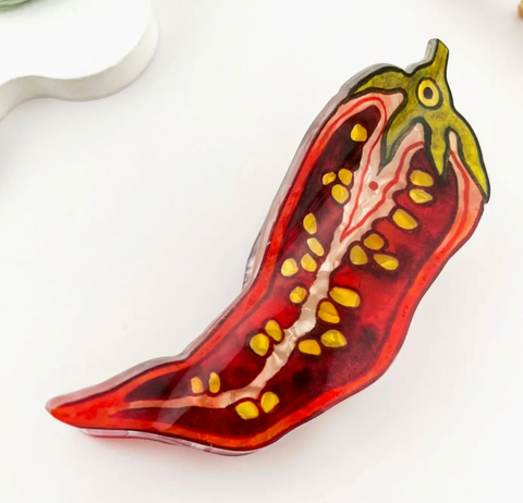 Sliced Chili Hair Claw Clip