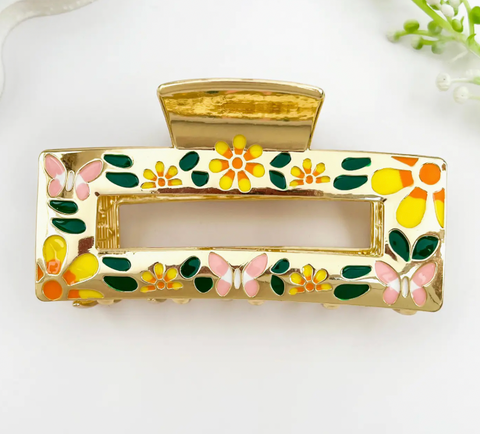 Butterfly Flower Metal Hair Claw