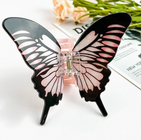 Dreamy Pink Butterfly Acrylic Hair Claw Clip