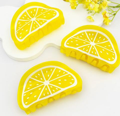 Yellow Lemon Fruit Hair Claw Clip
