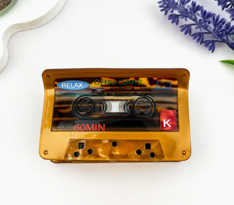 Vintage Cassette Acetate Hair Claw Clip