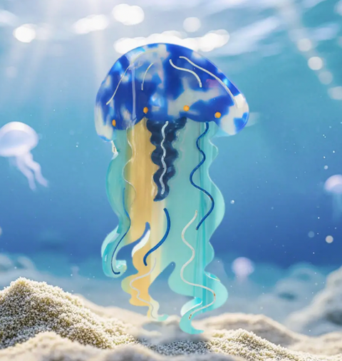 Colorful Jellyfish Hair Claw