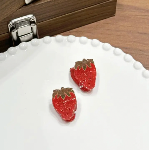 Glittery Fruit Mini Hair Clips