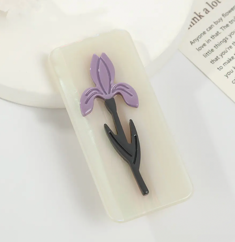 Flower Rectangular Hair Clip