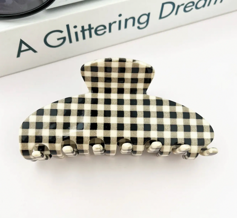 Vintage Gingham Plaid Hair Clip