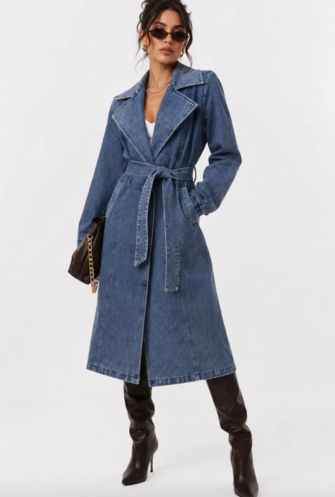 Aspen Denim Fur Coat