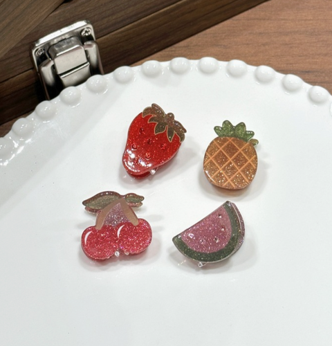 Cute Glittery Fruit Mini Hair Claw Clips