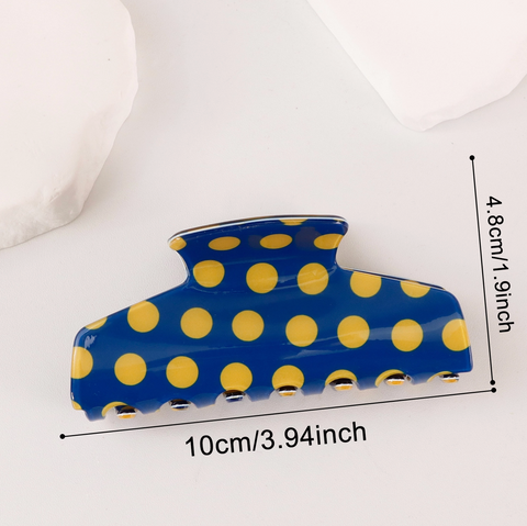 Pastel Polka Dot Color Block Acrylic Hair Claw Clip
