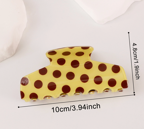 Pastel Polka Dot Color Block Acrylic Hair Claw Clip
