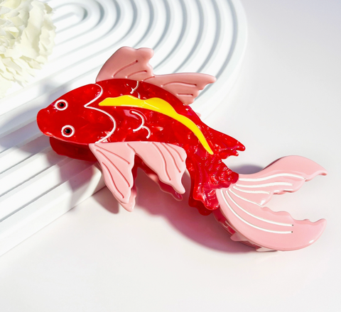 Red Koi Fish Acetate Hair Claw Clip
