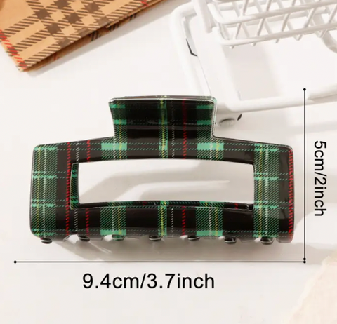 Retro Christmas Plaid Hair Clip