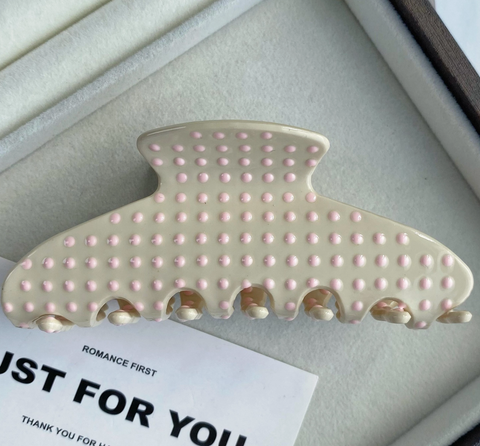 Retro Polka Dot Acetate Hair Claw Clip