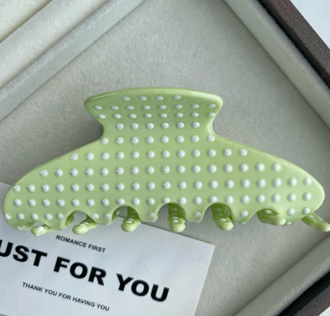 Retro Polka Dot Acetate Hair Claw Clip