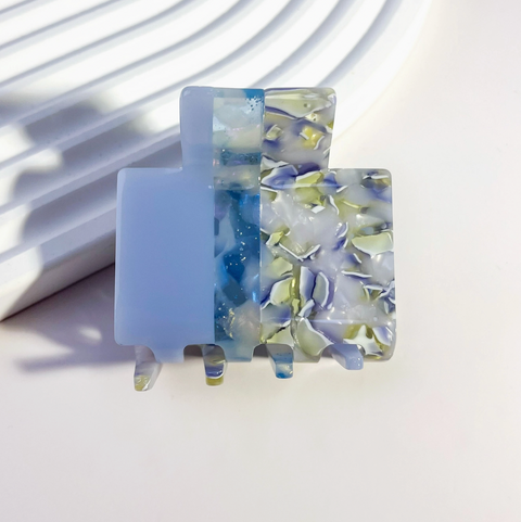 Two-Tone Acetate Square Hair Claw