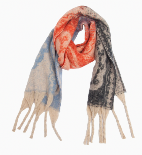 Color-Blocked Jacquard Scarf