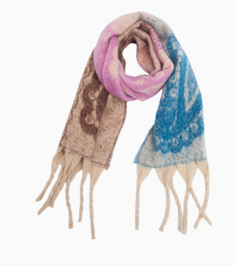 Color-Blocked Jacquard Scarf