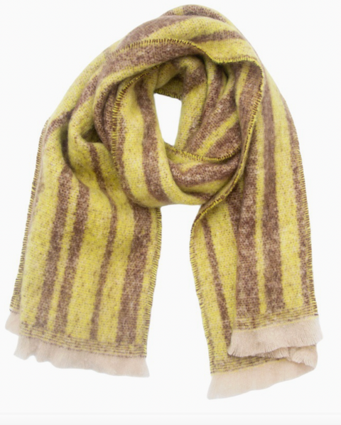 Striped Color-Block Shawl Scarf