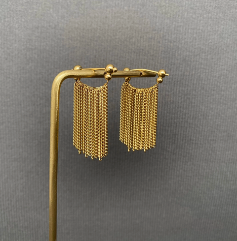 Chain Fringe 18K Gold Plated Stainless Steel Earrings
