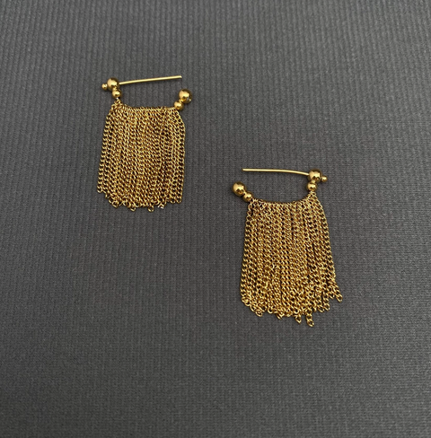 Chain Fringe 18K Gold Plated Stainless Steel Earrings