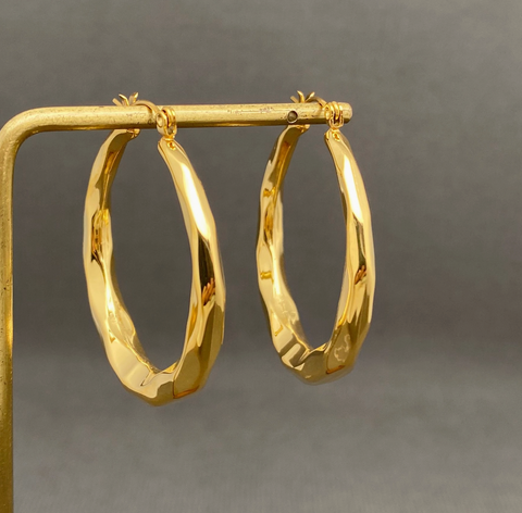 Geometric 18K Gold Plated Hoop Earrings