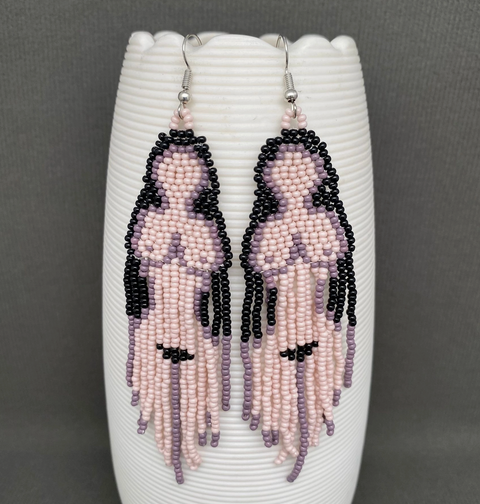 Siren Beads Long Tassel Earrings