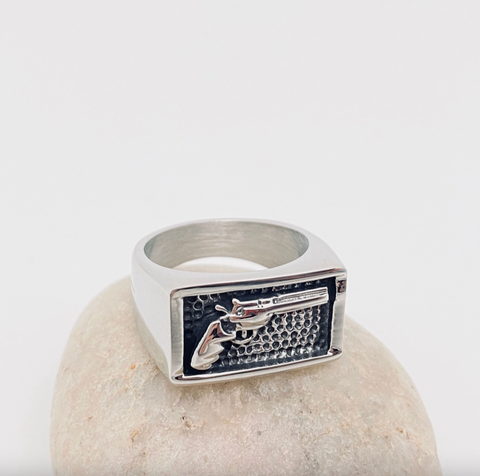 Stainless Steel Classic Pistol Ring