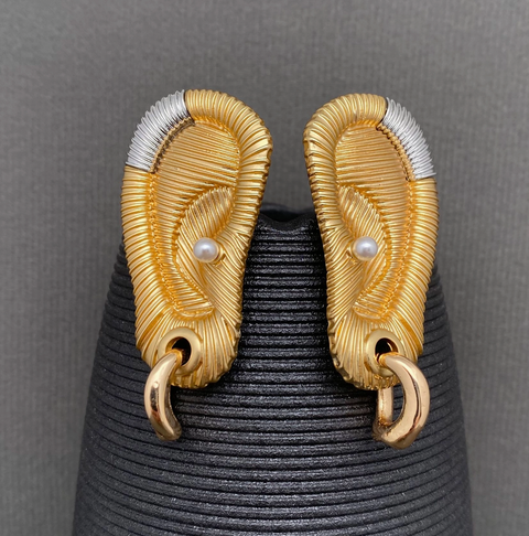 Vintage Style Ear Shape Post Earrings