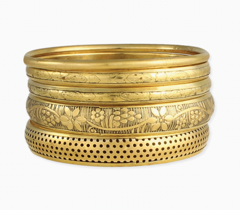 Victorian Vintage Gold Bangle Set