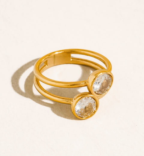 Hollis 18k Gold Non-Tarnish Double Ring